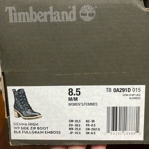 Timberland Sienna Waterproof Side Zip Boot Black Fullgrain Emboss